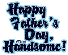 happy fathers day handsome glitter blue sticker