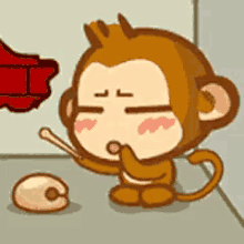 knock wooden fish monkey recite scripture anime