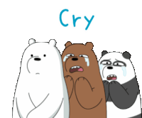 We Bare Bears Cry Sticker - We Bare Bears Cry Tears Stickers