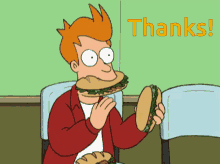 Fry Thanks Burger GIF - Fry Thanks Burger Eat GIFs