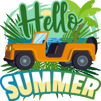 Hello Summer Summer Fun Sticker - Hello Summer Summer Fun Joypixels Stickers