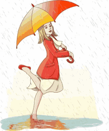 Woman Raining GIF - Woman Raining Puddle GIFs