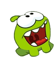 Excited Om Nom Sticker - Excited Om Nom Om Nom And Cut The Rope Stickers