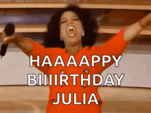 Oprah Winfrey Happy Birthday Julia GIF - Oprah Winfrey Happy Birthday Julia Excited GIFs
