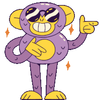 Ironic Finger-pointing Monkey. Sticker - Mono Monito Monkey Cute Stickers