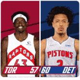 Toronto Raptors (57) Vs. Detroit Pistons (60) Third-fourth Period Break GIF - Nba Basketball Nba 2021 GIFs