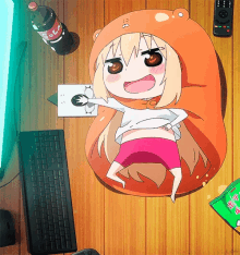 Girl cute gaming anime 3D asset