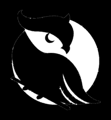 bird black and white sparkles logo