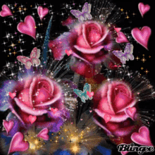 Sparkling Red Roses GIF - Sparkling Red Roses Flowers GIFs