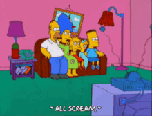 the simpsons couch gag the original simpsons all scream screaming