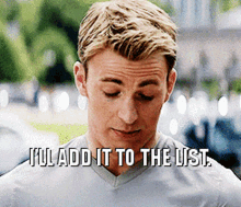 Captain America Ill Add It To The List GIF - Captain America Ill Add It To The List Chris Evans GIFs