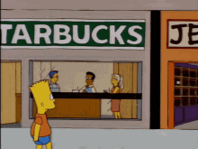 Bart Simpson Starbucks GIF - Bart Simpson Starbucks Coffee GIFs