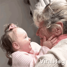 Looking At Grandmother Viralhog GIF - Looking At Grandmother Viralhog Baby Love GIFs