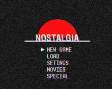 game menu nostalgia 80s theme