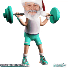 sticker transparent weightlifting workout santa claus