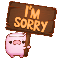 Marshmellow Holds "I'M Sorry" Sign Sticker - The Party Marshmallows Im Sorry Sad Stickers