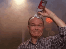 Red Puts Whipped Cream On His Forehead - That '70s Show GIF - That70s Show Red Forman Kurtwood Smith GIFs