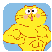 Happy Happycat Sticker - Happy Happycat Muscle Stickers
