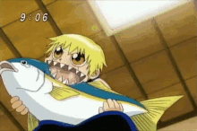 zatch bell eating fish hungry anime