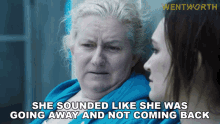 She Sounded Like She Was Going Away And Not Coming Back Liz Birdsworth GIF - She Sounded Like She Was Going Away And Not Coming Back Liz Birdsworth Franky Doyle GIFs
