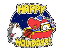 Kawaii Anime Sticker - Kawaii Anime Happy Holidays Stickers
