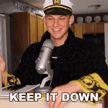 Keep It Down Conner Bobay GIF - Keep It Down Conner Bobay Keep It Low GIFs