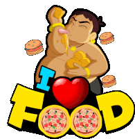 I Love Food Kalia Sticker - I Love Food Kalia Chhota Bheem Stickers