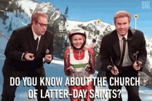 Do You Know About The Church Of Latter Day Saints Skiing GIF - Do You Know About The Church Of Latter Day Saints Skiing Interviewing GIFs