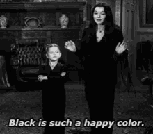 black black is such a happy color addams family