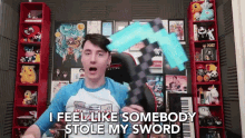 I Feel Like Somebody Stole My Sword Sword GIF - I Feel Like Somebody Stole My Sword Sword Steal GIFs