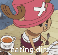 One Piece Chopper Dirt GIF - One Piece Chopper Dirt Eating GIFs