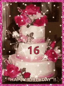 Happy Birthday Happy16th Birthday GIF - Happy Birthday Happy16th Birthday Birthday Cake GIFs