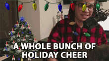 A Whole Bunch Of Holiday Cheer David GIF - A Whole Bunch Of Holiday Cheer David Please Stop Talking GIFs