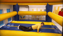 the fresh beat band twist doing the worm in his bouncy house the worm bouncy house worm