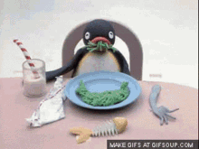 Pingu Eating GIF - Pingu Eating Grass GIFs