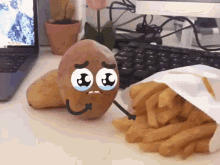 Potato Cries GIF - Potato Cries French Fries GIFs