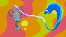 Bender Dancing With An Electric Eel - Futurama GIF - Futurama Bender Robot GIFs