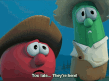 veggietales too late theyre here theyre here they are here too late veggietales too late theyre here theyre here they are here too late