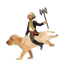 Riding Puppy George Washington Sticker - Riding Puppy Puppy George Washington Stickers