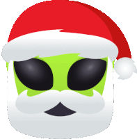 Santa Alien Sticker - Santa Alien Joypixels Stickers