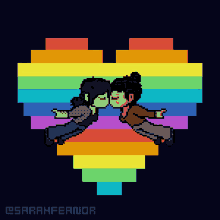 pixelated kiss lgbt lesbian colorful