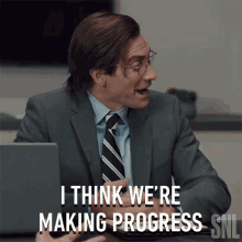 I Think Were Making Progress Jake Gyllenhaal GIF - I Think Were Making Progress Jake Gyllenhaal Saturday Night Live GIFs
