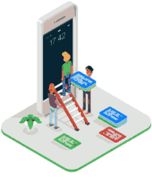 phone notification animation illustration