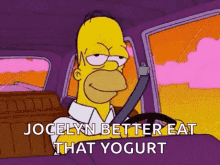 Driving Homer Simpson GIF - Driving Homer Simpson Jocelyn Better Eat Yogurt GIFs