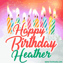 Happy Birthday Heather GIF - Happy Birthday Heather Flickering Flames GIFs