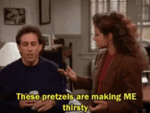 Seinfeld Pretzels GIF - Seinfeld Pretzels Thirsty GIFs