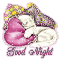 Good Night Cat Sticker - Good Night Cat Kitty Stickers