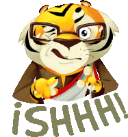 Suspicious Tiger Says Shhh In Bengali Sticker - The Bengal Tiger Google Stickers