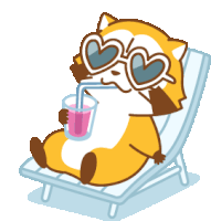 Rascal The Raccoon Relax Sticker - Rascal The Raccoon Relax Drink Stickers