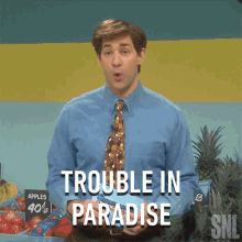 Trouble In Paradise John Krasinski GIF - Trouble In Paradise John Krasinski Saturday Night Live GIFs